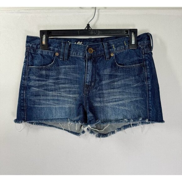 Madewell Pants - Madewell Denim Jean Shorts Womens 26 Blue Frayed Hem Cut Off Mid Rise Cotton